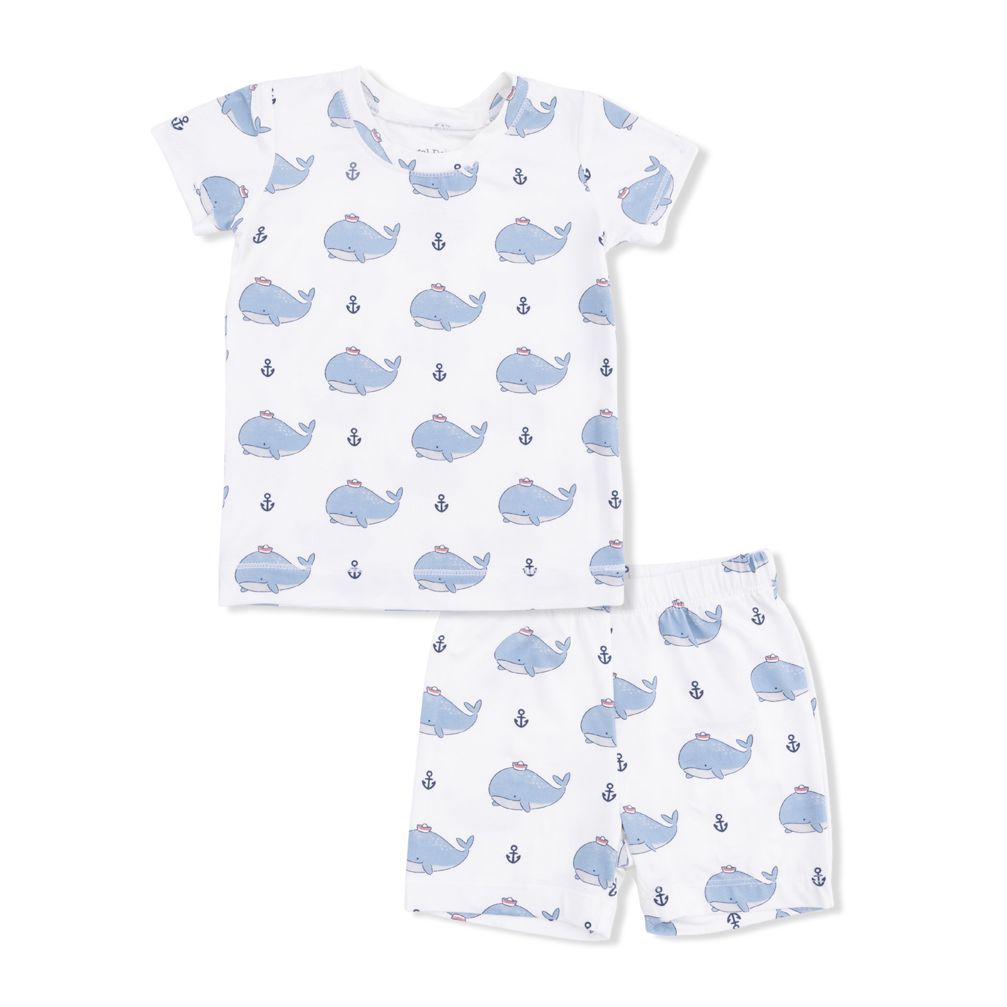 Bubbly Sailor Whales Blue - Loungewear Short Set