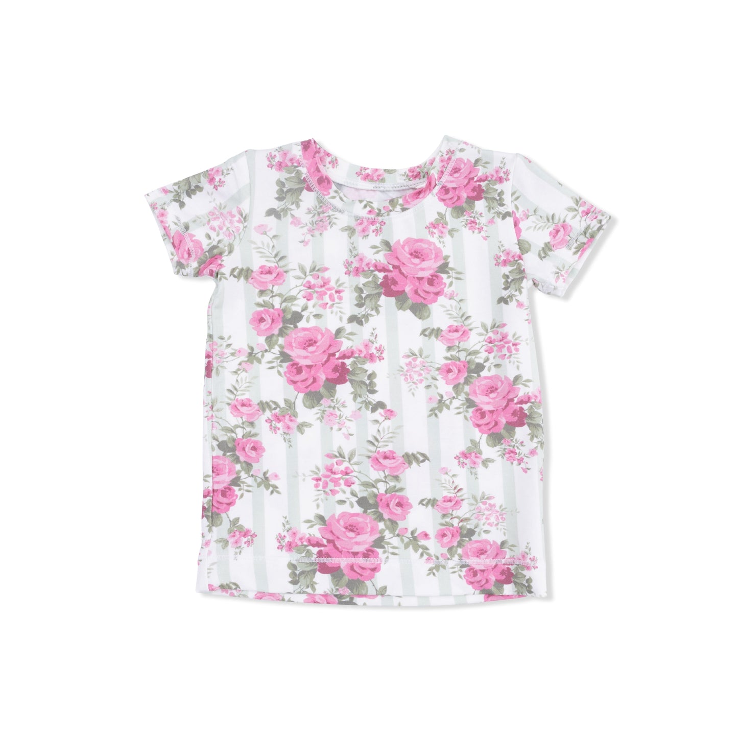Cabbage Rose Stripe - Loungewear Short Set