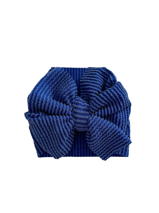 Ribbed Headwrap bow- Royal Blue