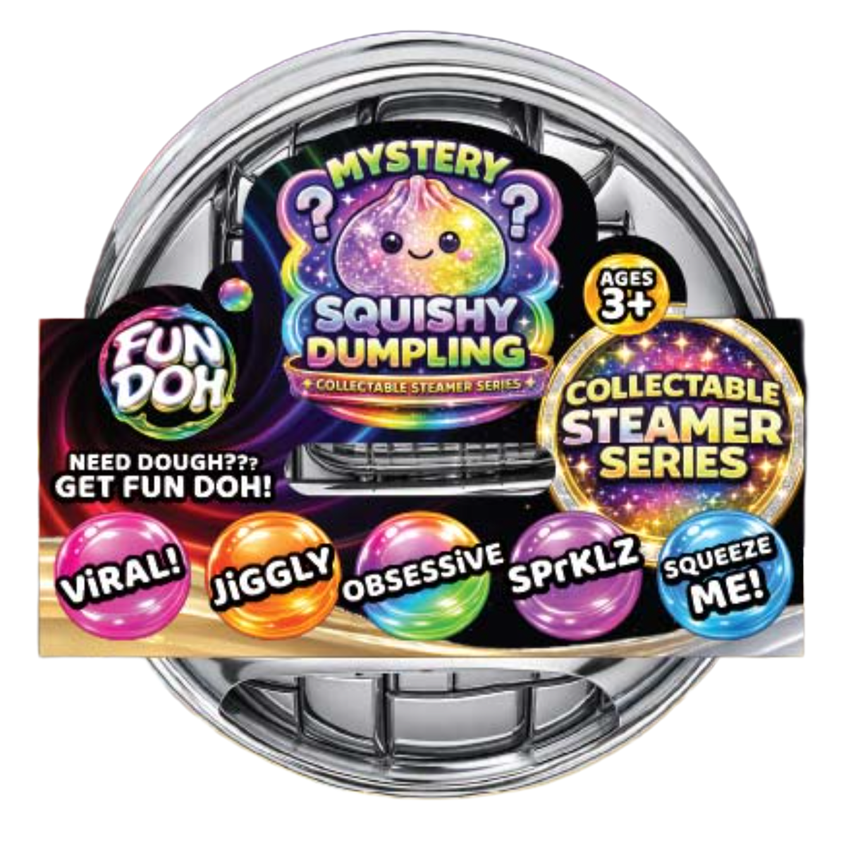 Fun Doh Mystery Dumpling Squishy | Ultra Rare Collectible Sensory Fidget Toy