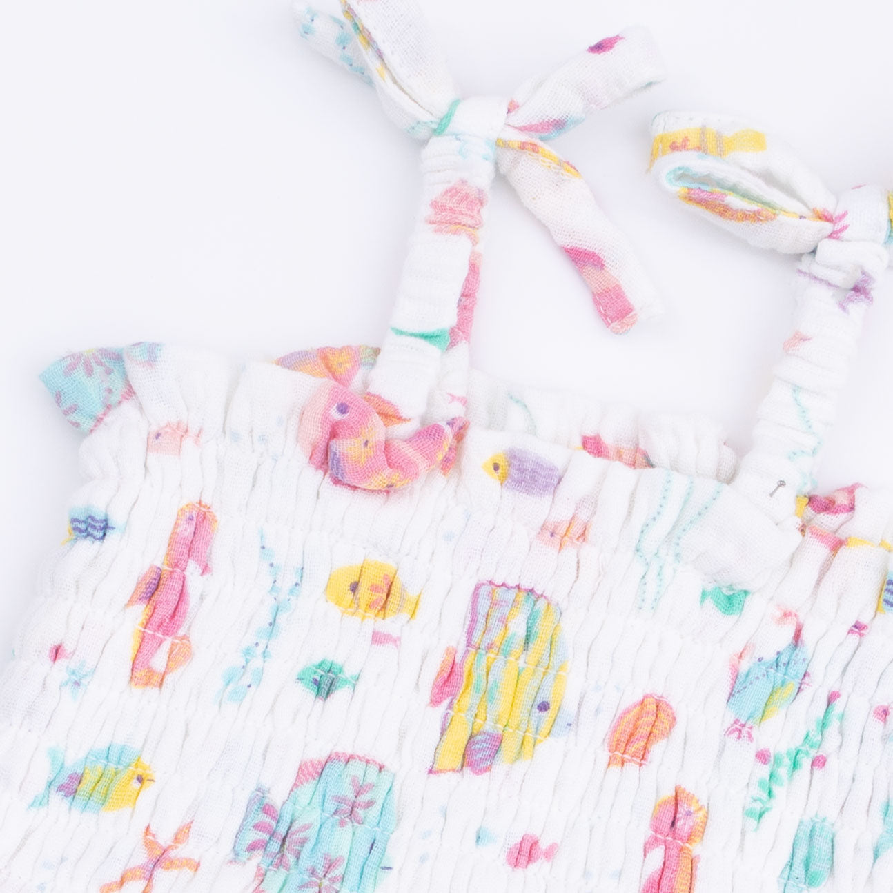 Sunny Coral Reef Fish - Smocked Bubble with Skirt
