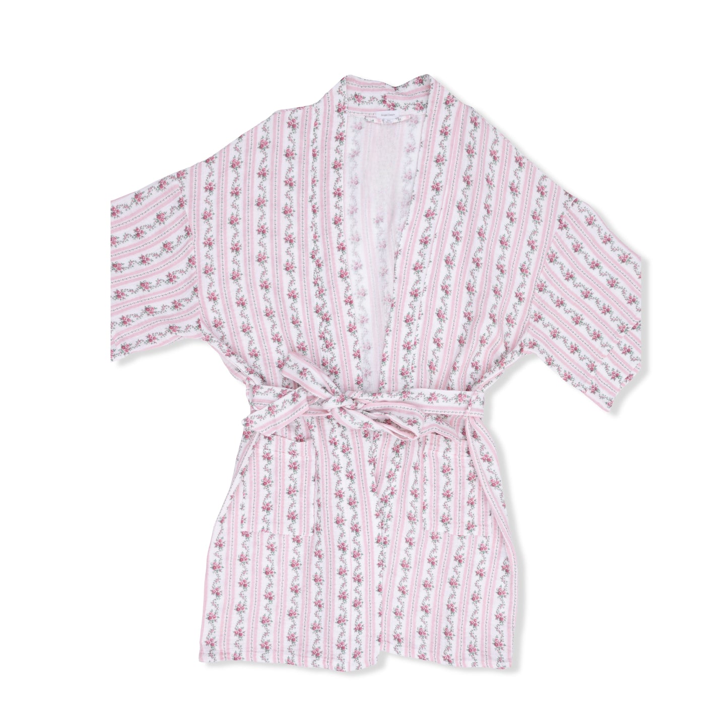 Winding Roses Stripe - Adult Kimono Mid Thigh Robe