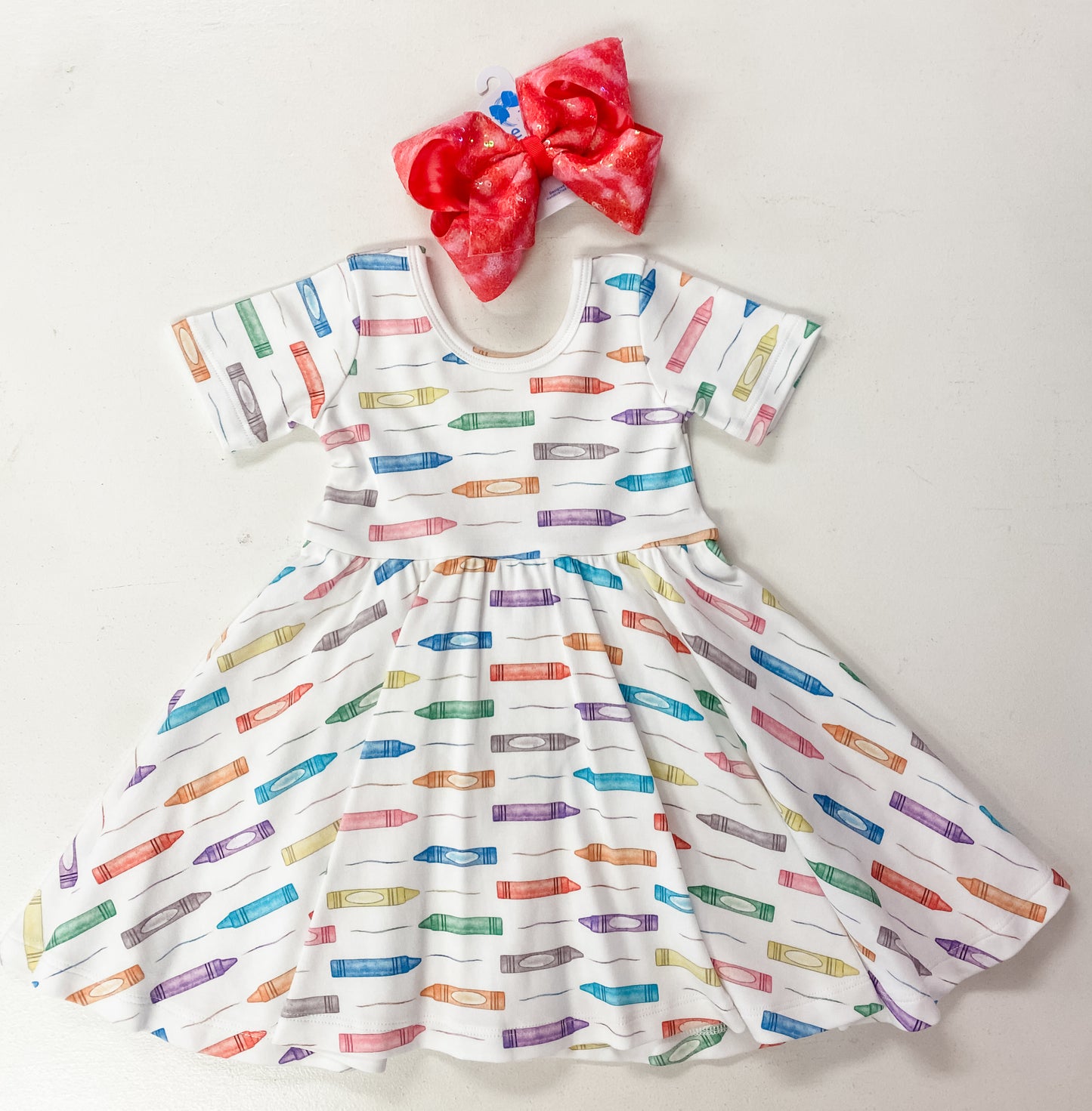 You Color My World Organic Cotton Twirl Dress | Girls Back-to-School Dress | Bossier City, LA