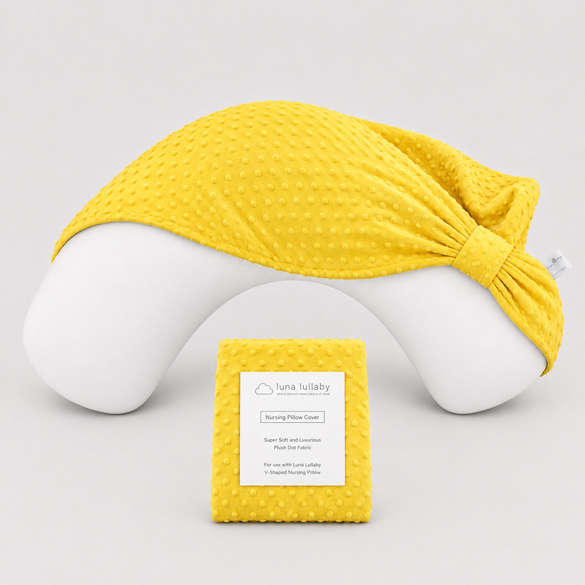 Summer Yellow Dot Nursing Pillow Cover | Luna Lullaby