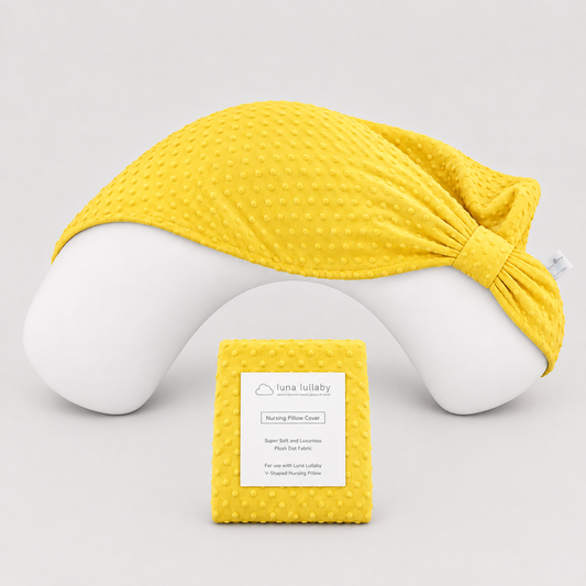 Summer Yellow Dot Nursing Pillow Cover | Luna Lullaby