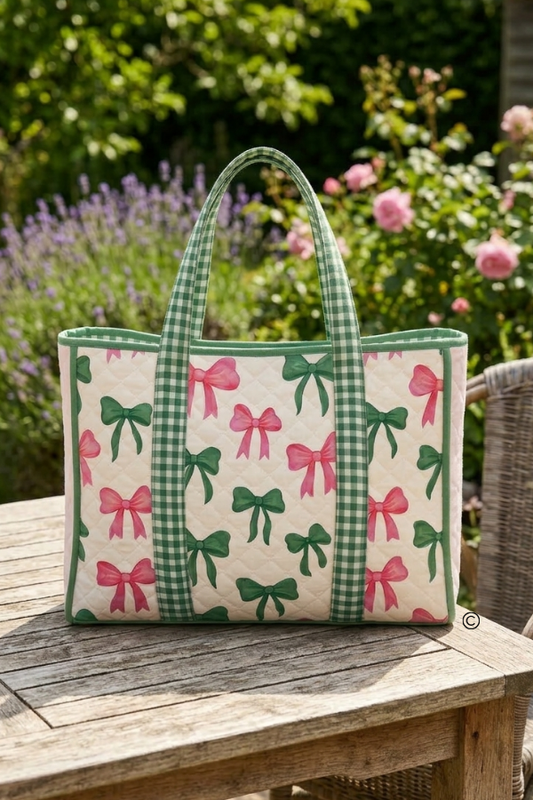 SC - ETA 5/1 - Southern Belle Pink and Green Bow Tote bag