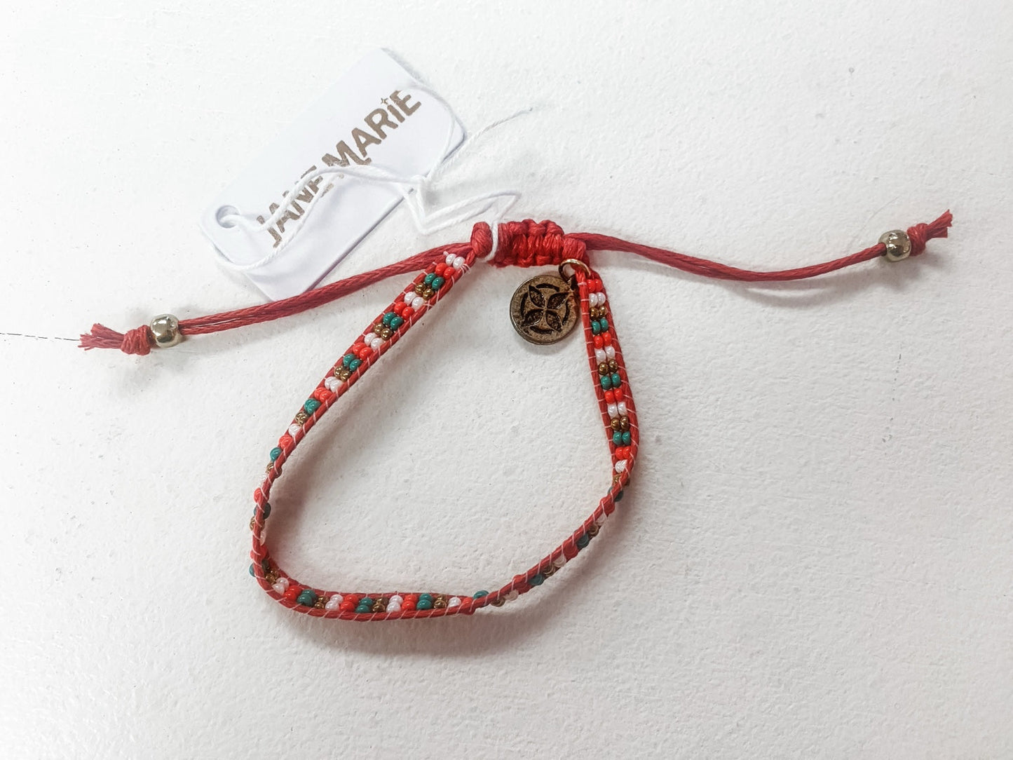 Red Holiday Beaded Wrap Bracelet