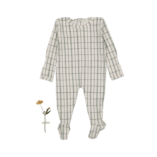 The Printed Romper - Sage Check