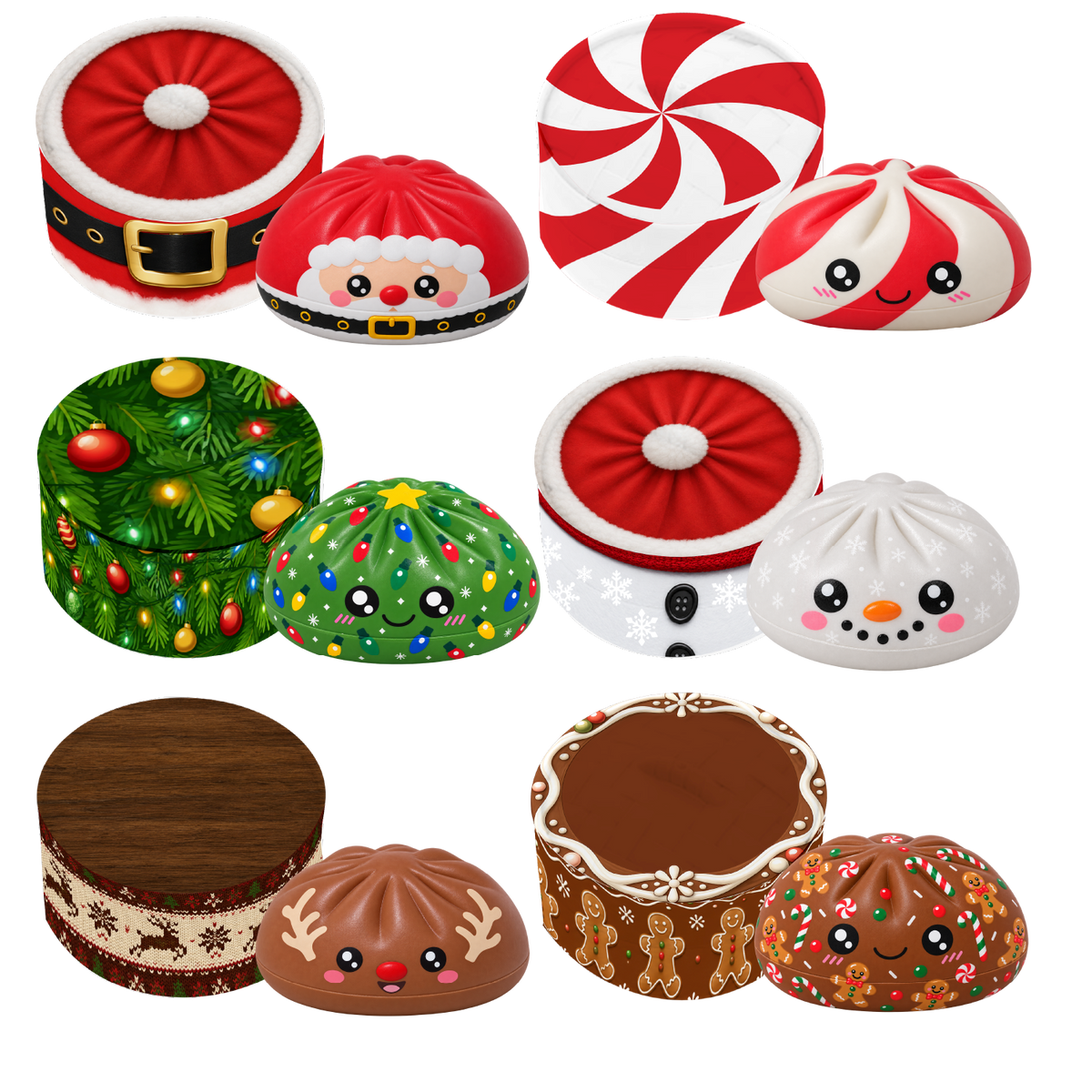 Merry Squishmas Christmas Dumplings – Slow Rise Holiday Squishy Fidget Toys