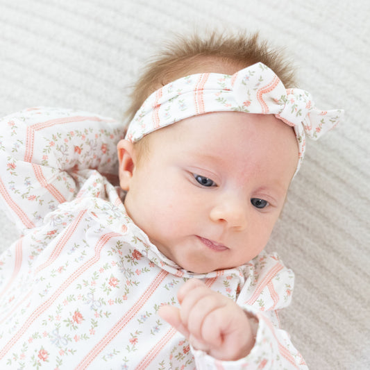 Marnie Rosebud Stripe - Knot Headband
