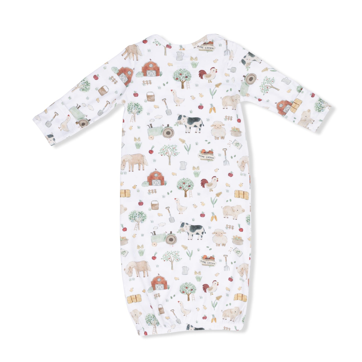 Cute Farm Animals Pink - Kimono Gown & Ruffle Knotted Hat