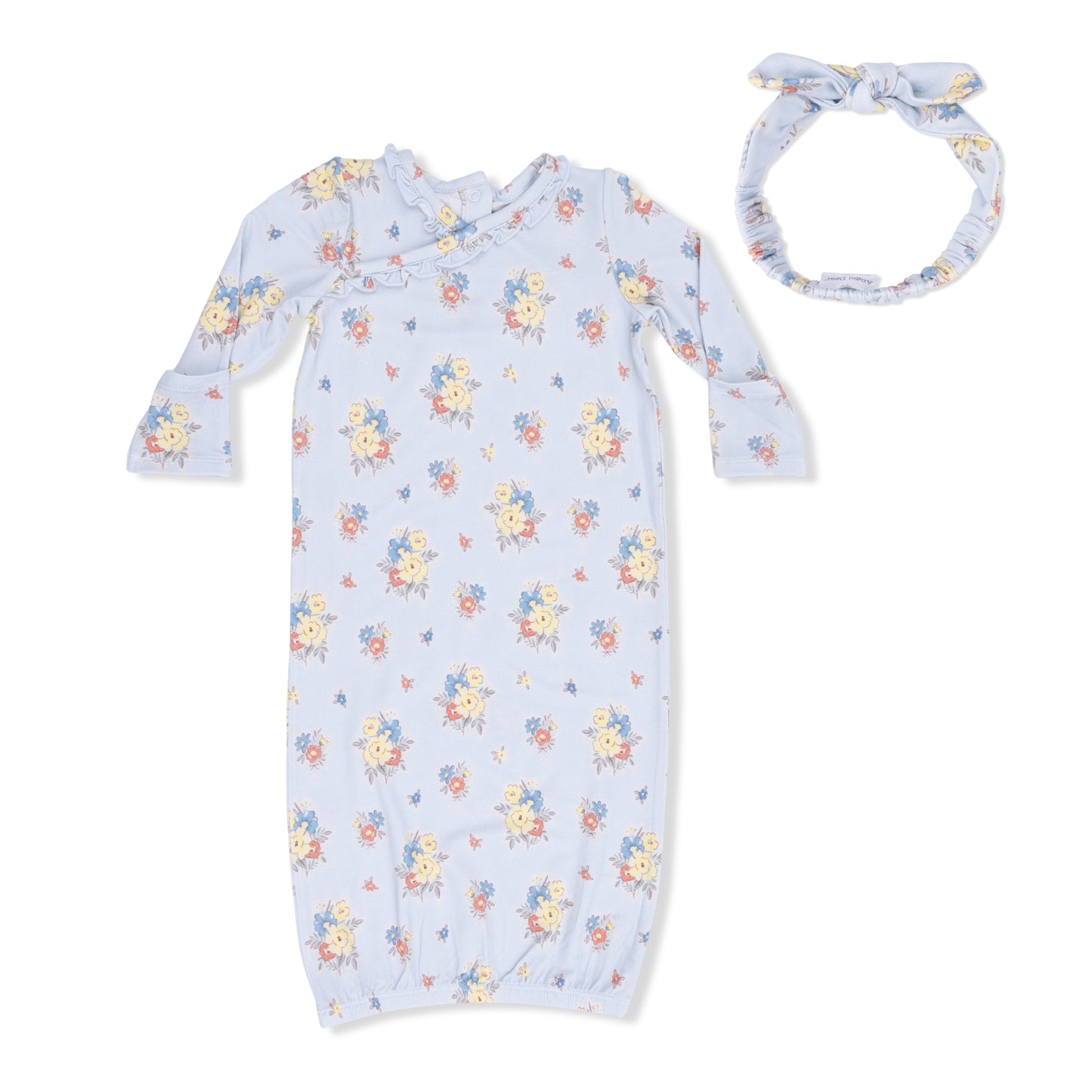 Country Stitch Floral - Kimono Gown & Knot Headband