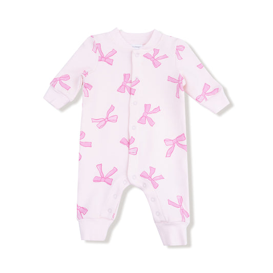 Baseball Collar Romper with Front Placket