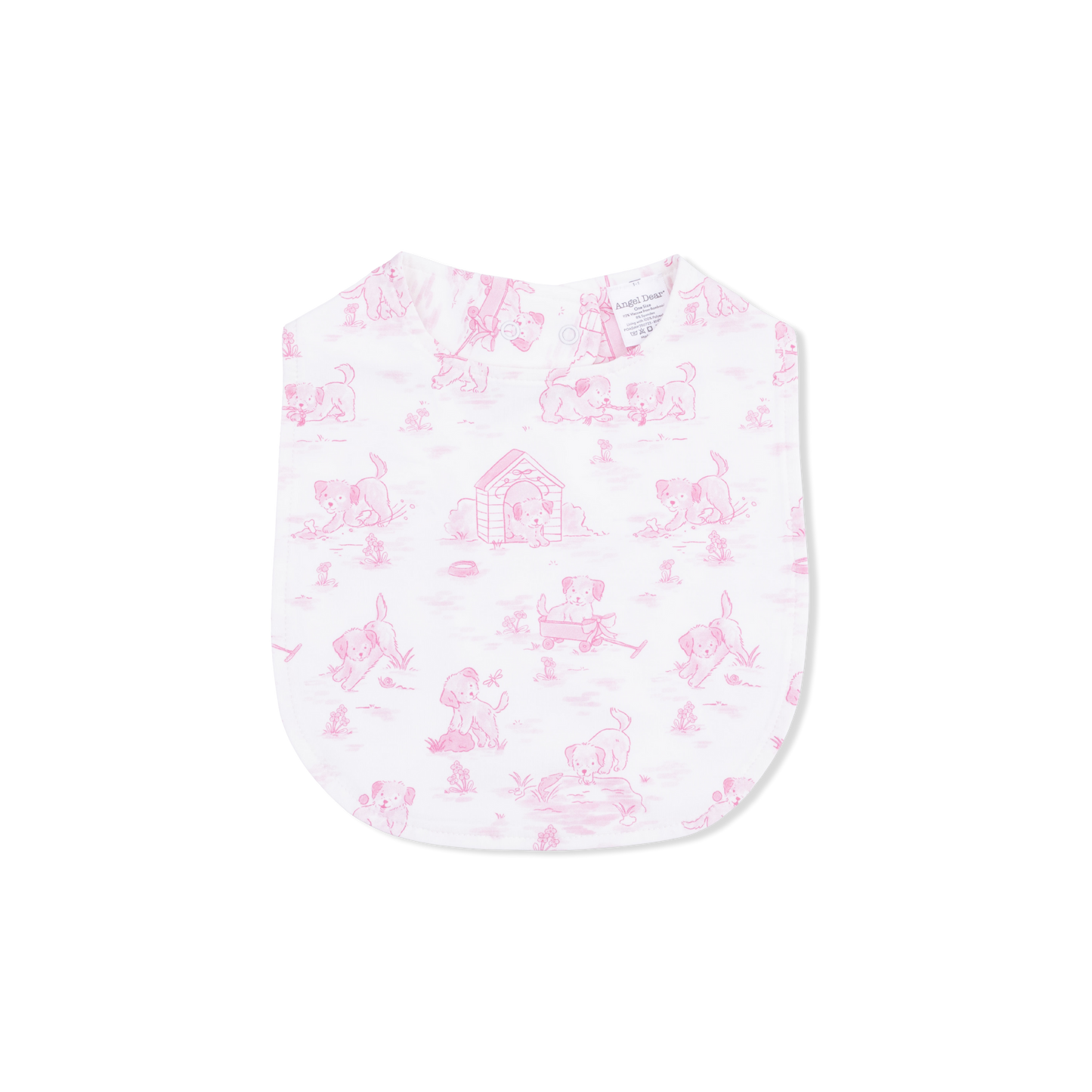 Puppy Toile Pink - Feeding Bib