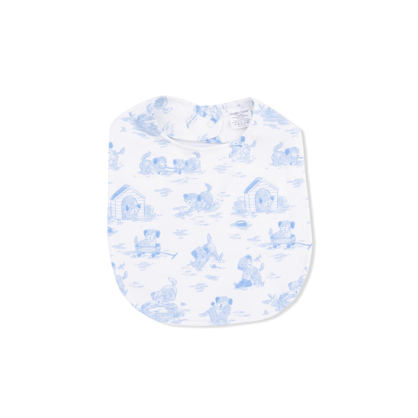 Puppy Toile Blue - Feeding Bib