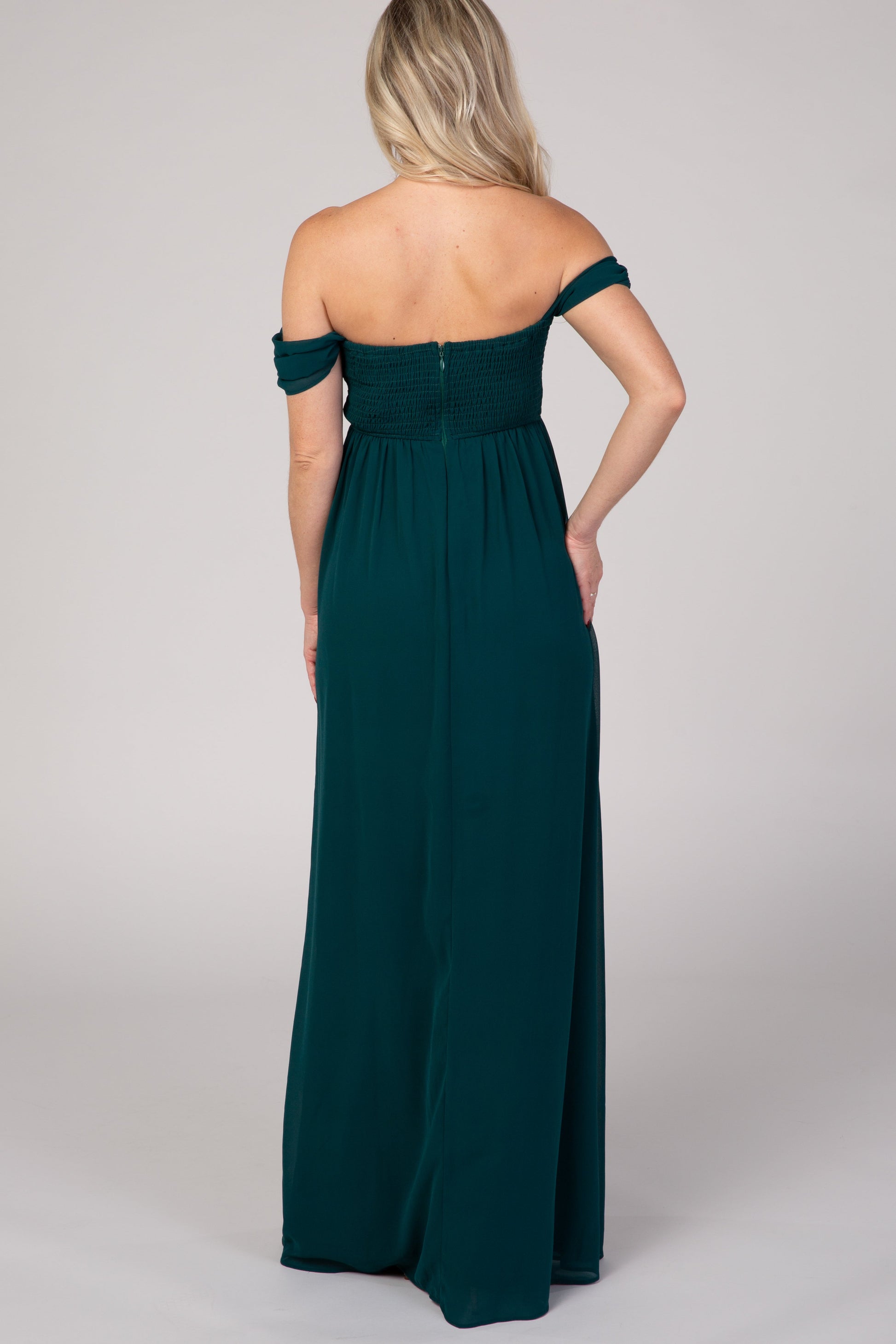 Pinkblush Forest Green Chiffon Maternity Dress Pinkblush Forest Green Chiffon Maternity Dress