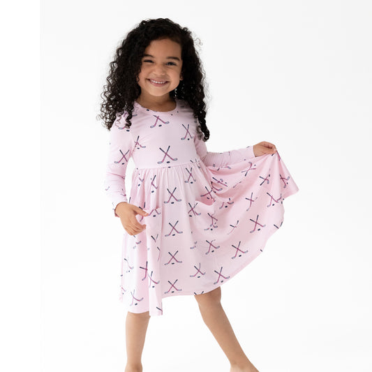 Hockey - Pink - Twirly Long Sleeve Dress