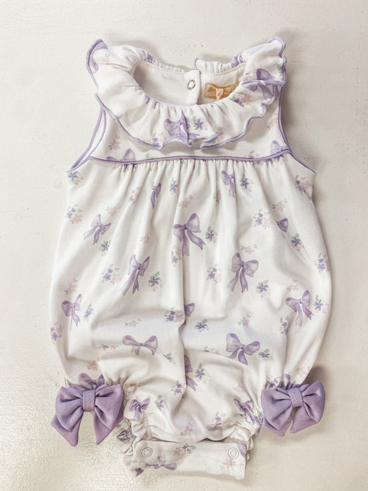 Lavender Bows Bubble w/ Ruffle Collar