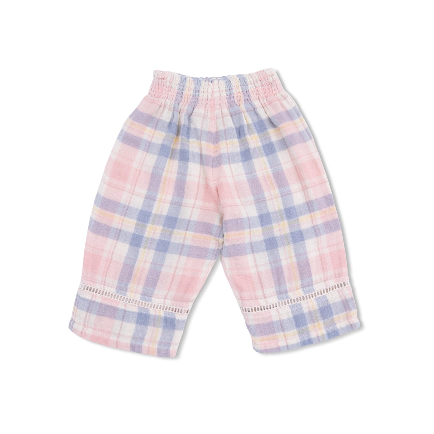 Dusty Plaid - Smocked Blouse and Pant Set