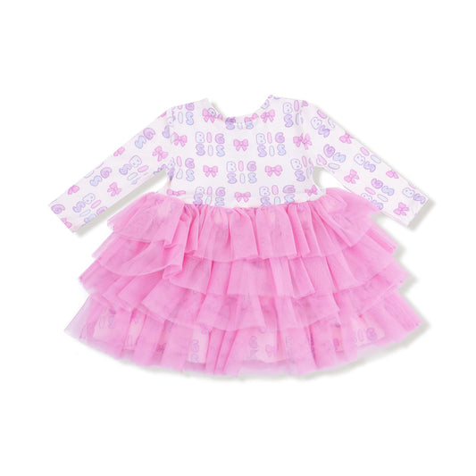 Long Sleeve Layered Tulle Dress
