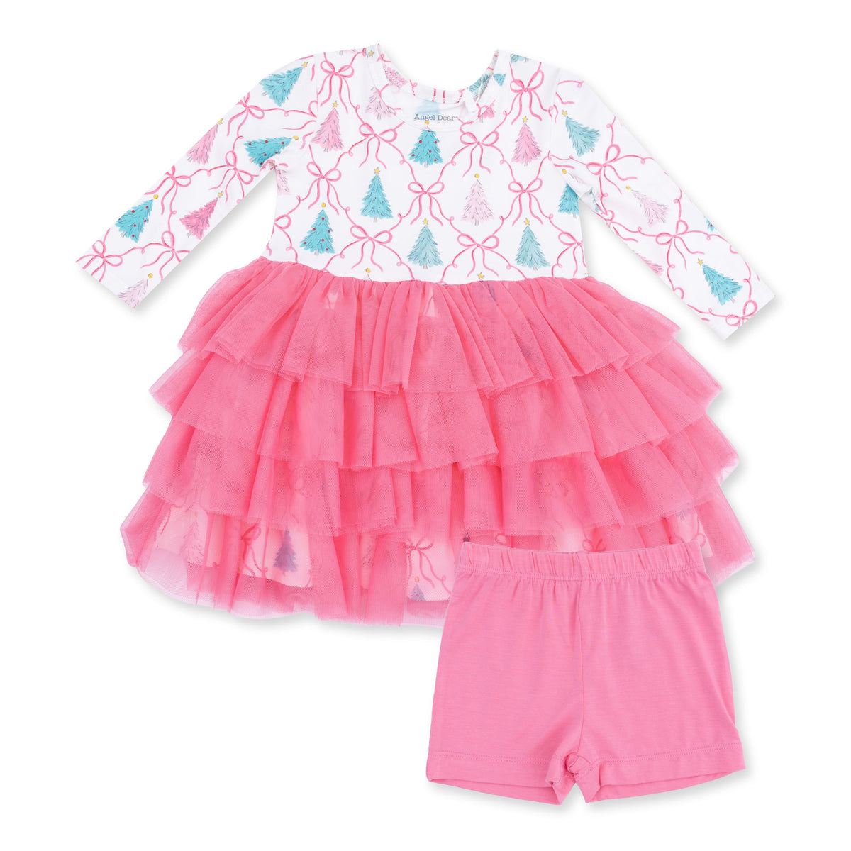 Bow Trellis Tree - Bamboo - Twirly Long Sleeve Tutu Dress and Cartwheel Short