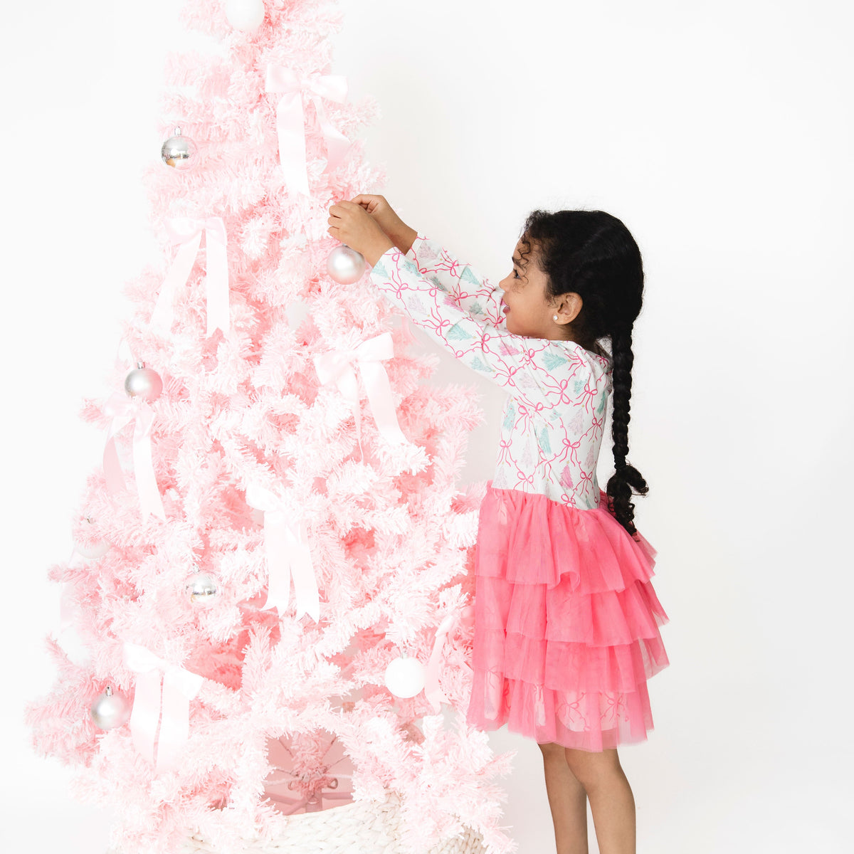 Bow Trellis Tree - Bamboo - Twirly Long Sleeve Tutu Dress and Cartwheel Short