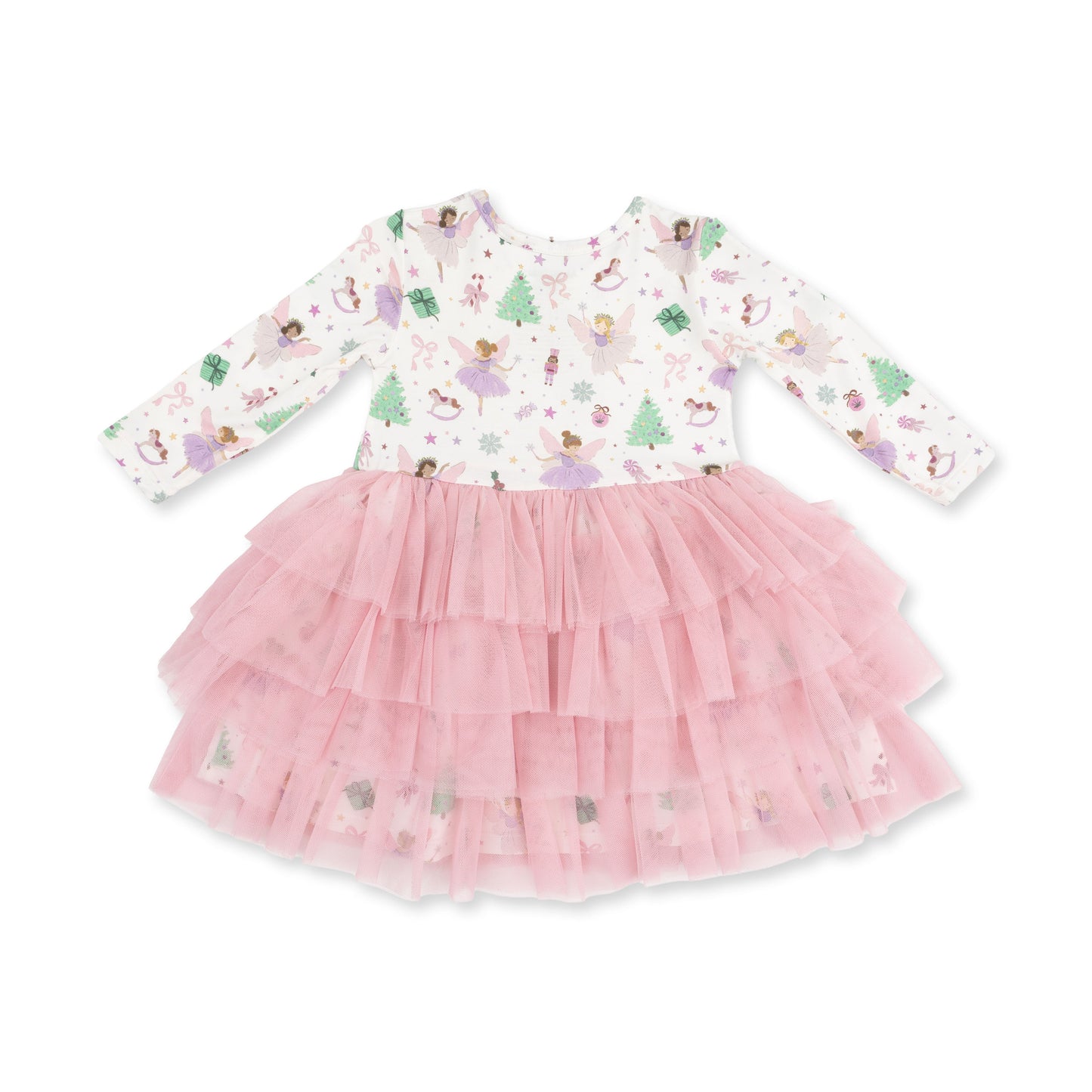 Sugar Plum Fairies - Twirly Long Sleeve Tutu Dress with Cartwheel Short