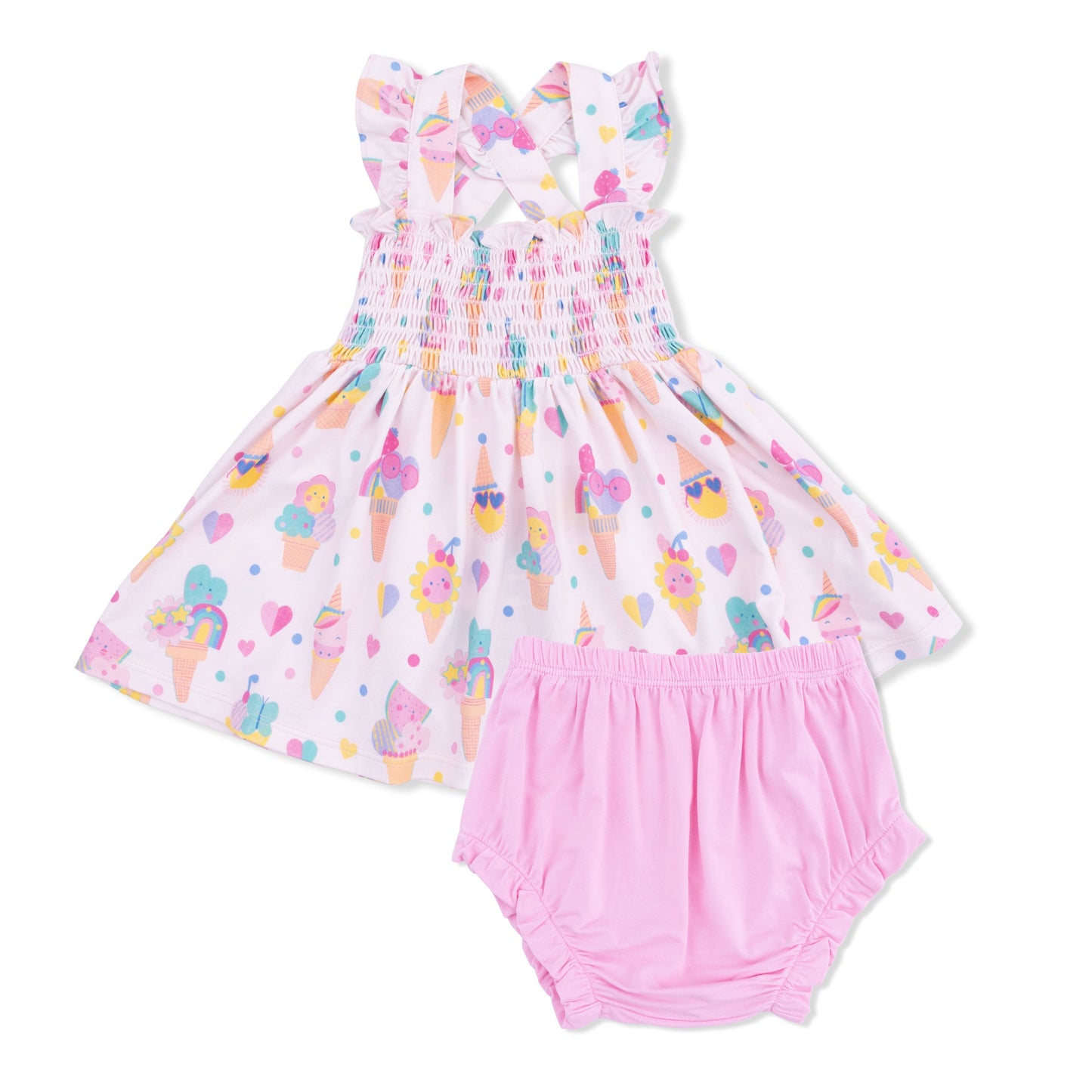 Ice Cream Fun Crew - Smocked Top with Bloomer
