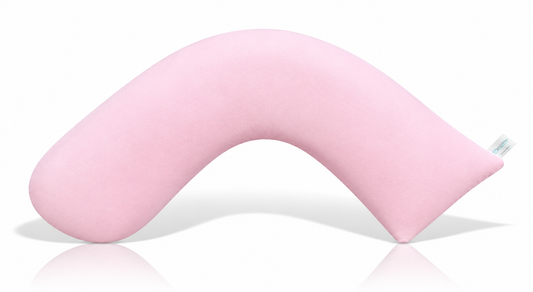 Luna Lullaby® V-Shaped Nursing Pillow | Baby Pink Smooth Design