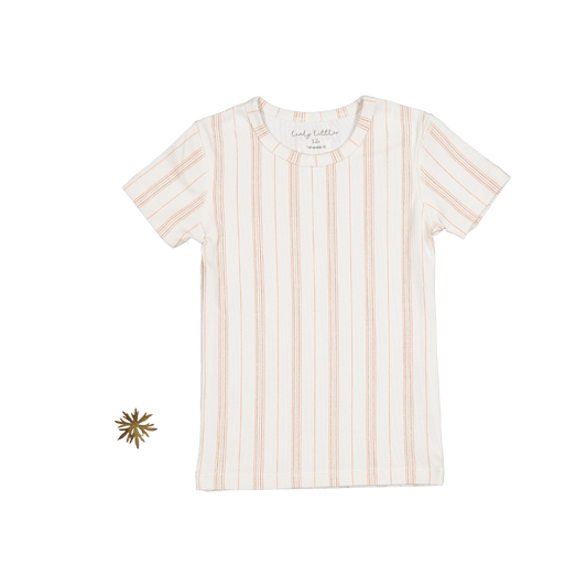 The Printed Short Sleeve Tee - Rose Stripe