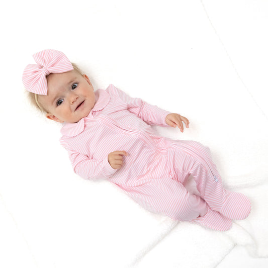 Baby Golf Carts - Pink - Peter Pan 2 Way Zipper Footie