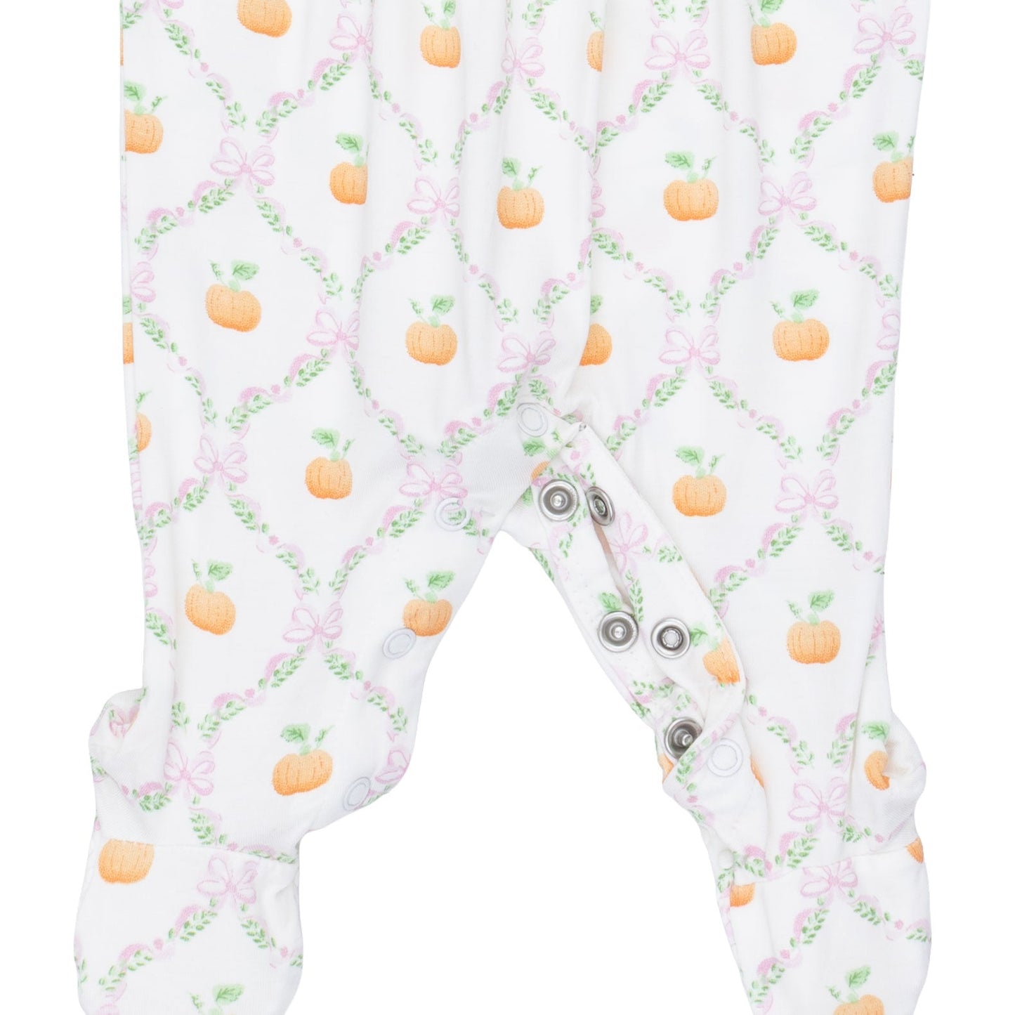 Pretty Pumpkin Trellis - Smocked Peter Pan Snap Footie