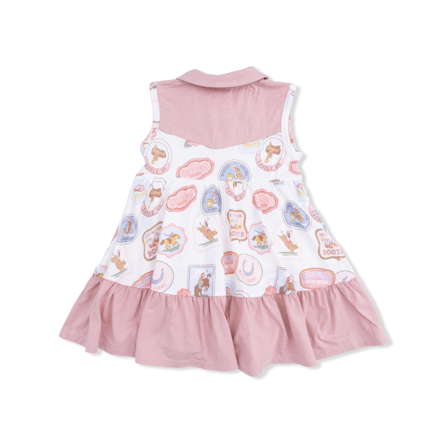 Rodeo Patches Pink - Cowboy Bodysuit Dress