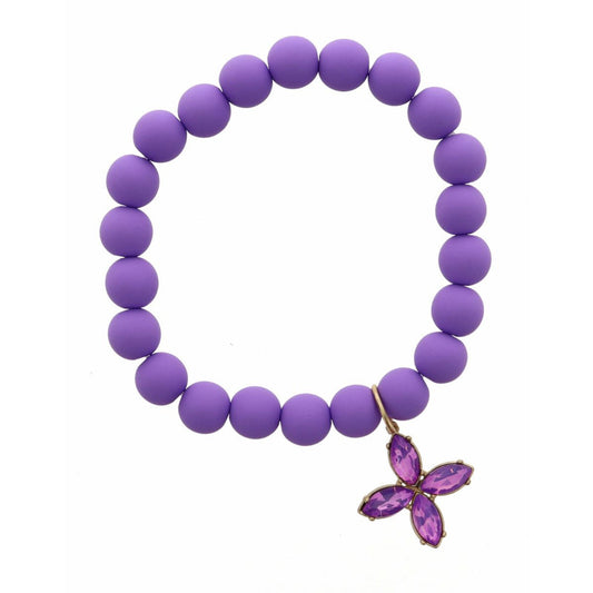 Purple Cross Beaded Bracelet