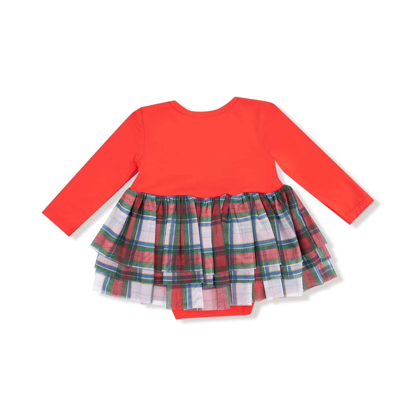 Holiday Plaid - Long Sleeve Tutu Bodysuit