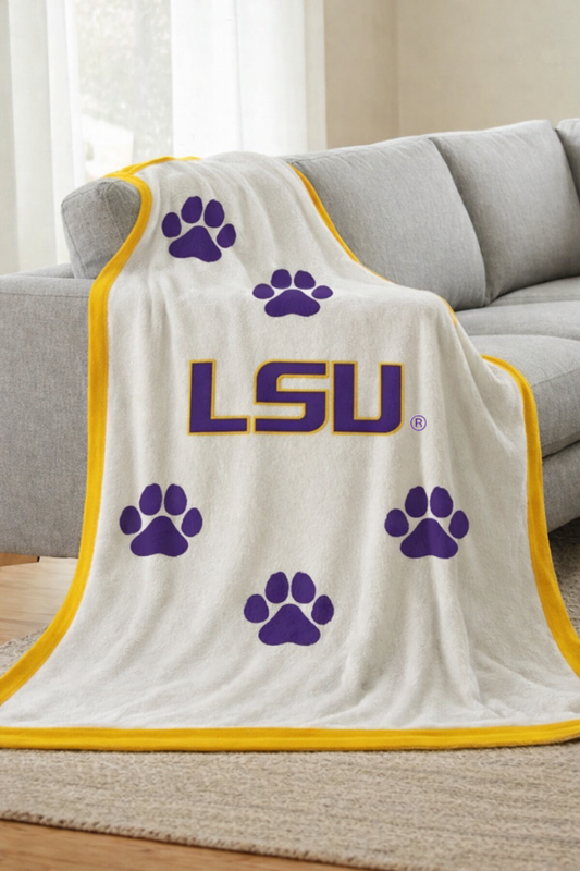 SC - LSU Tiger Paws Luxury Blanket