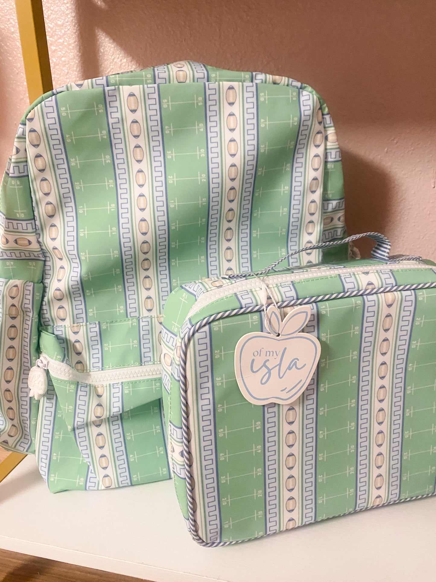 Apple of My Isla Football Wipeable Lunch Box | Kids Insulated Lunch Box | Bossier City, LA