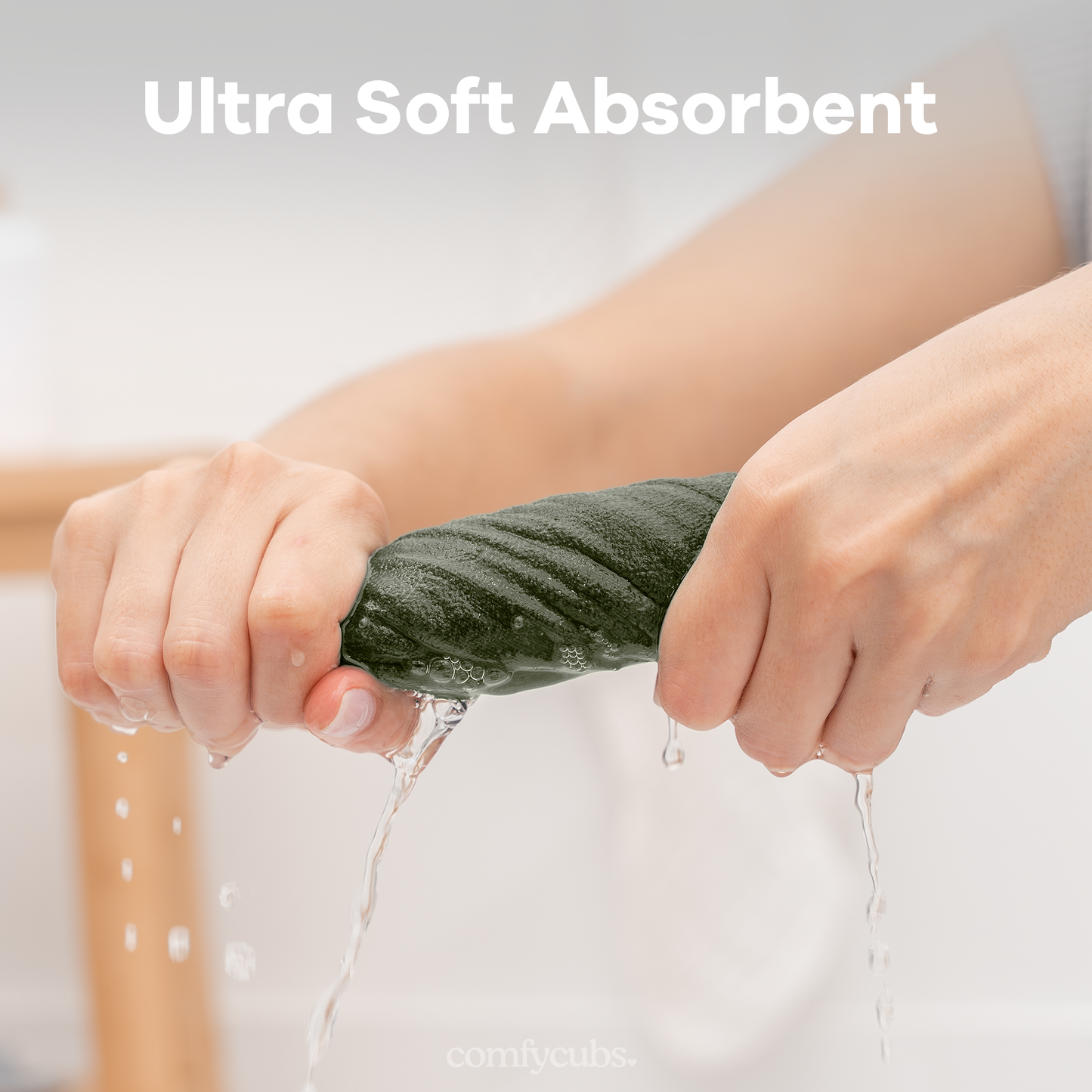 Muslin Washcloths in Kelp