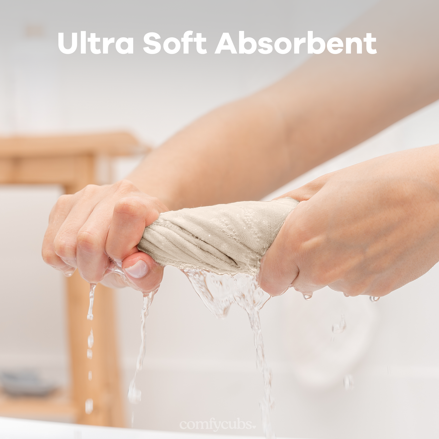 Muslin Washcloths in Sand