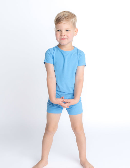 Radiant Azure Bamboo Two Piece Pajama Set