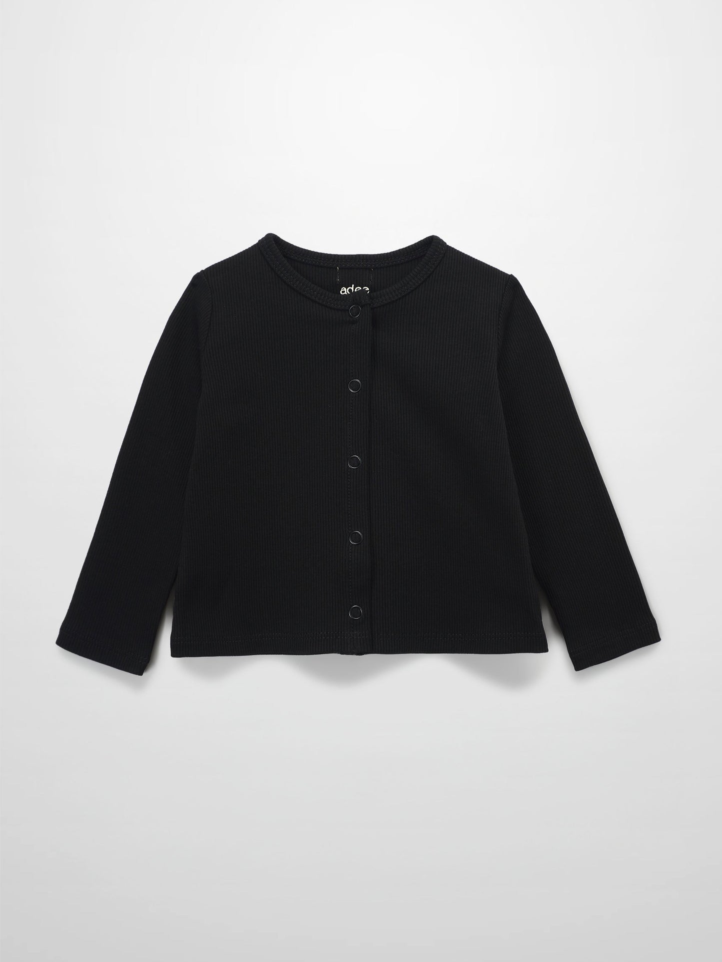 Thin Ribbed Cardigan - Black