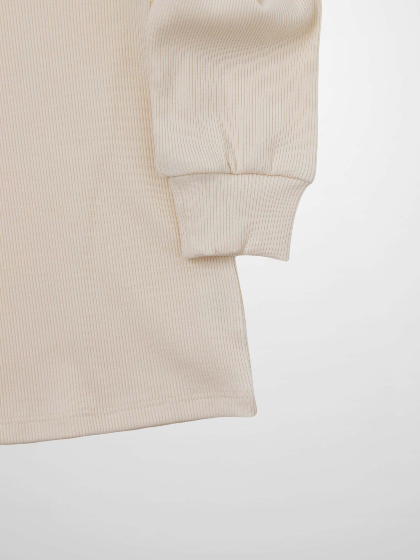 Ruffle Puff Sleeve Mock Neck Shirt - Ivory