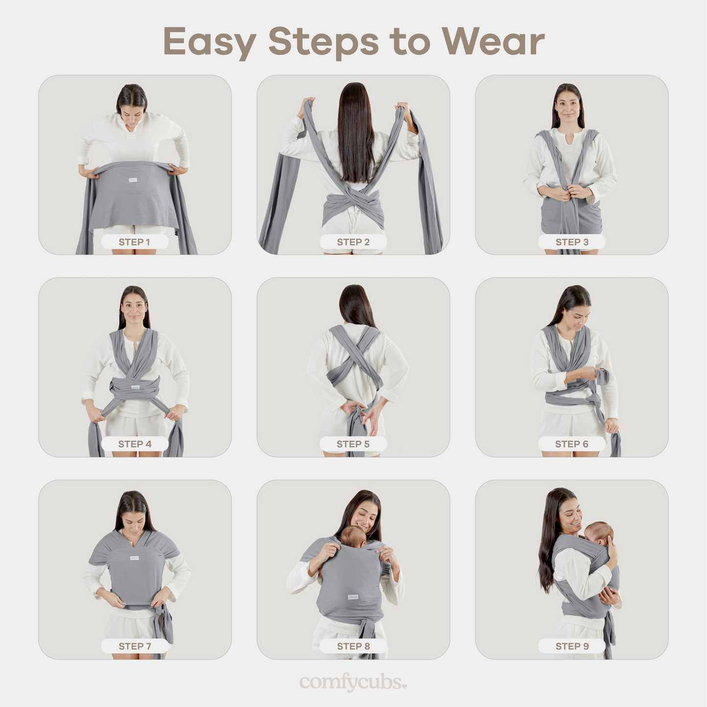 Baby Wrap Carrier in Slate Grey