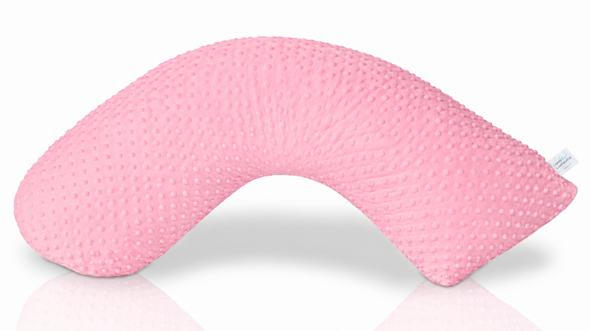 Luna Lullaby® V-Shaped Nursing Pillow | Baby Pink Dot Design