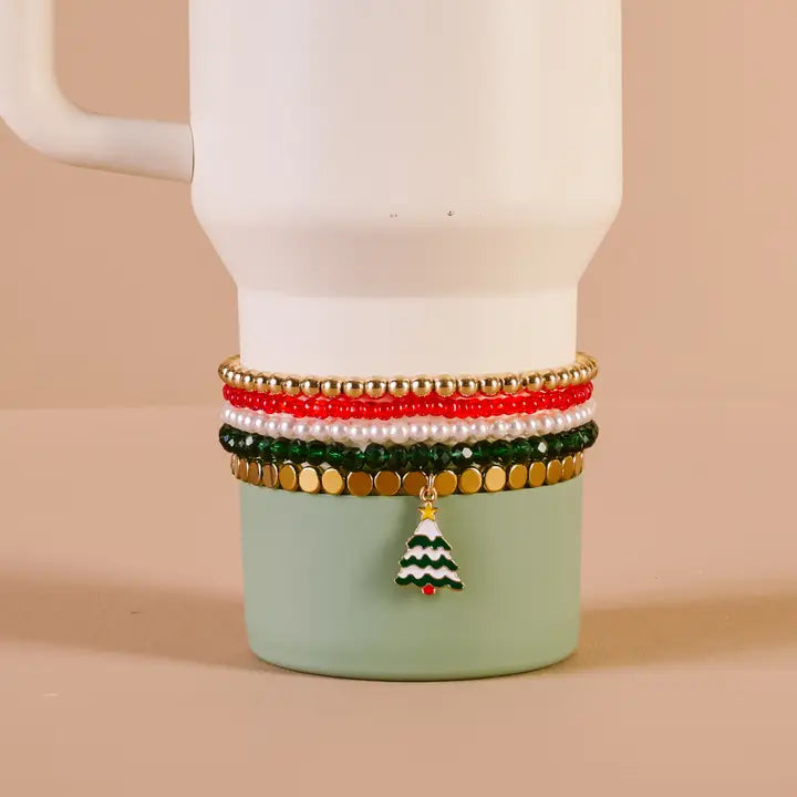 Tumbler Bracelet Stack – Christmas Tree Holiday Tumbler Accessories