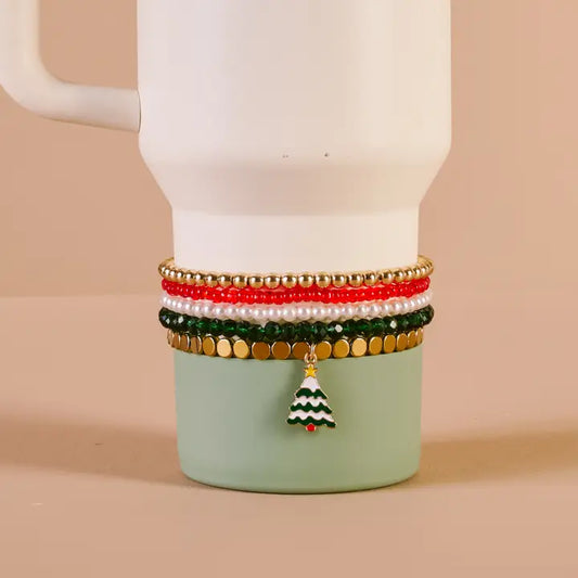 Tumbler Bracelet Stack – Christmas Tree Holiday Tumbler Accessories