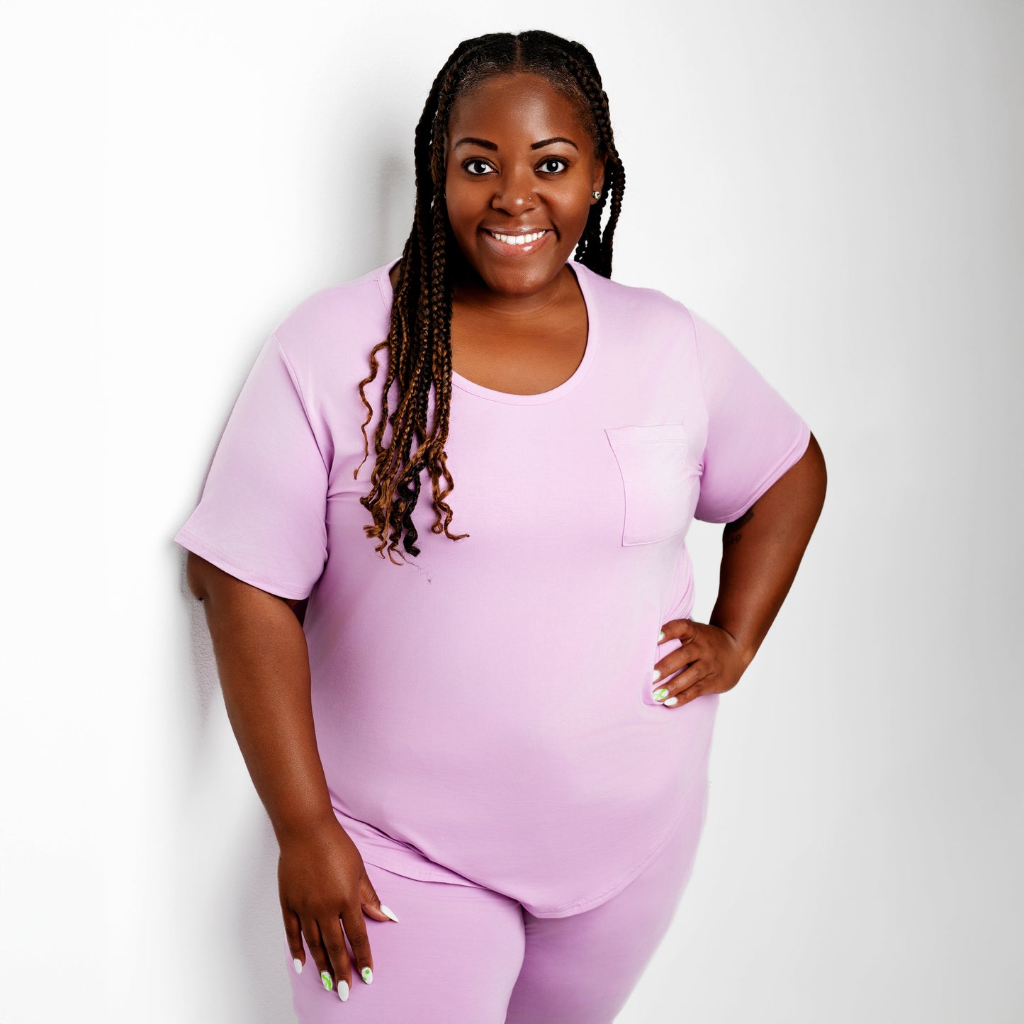 Lavender Haze Short Sleeve Scoop Top