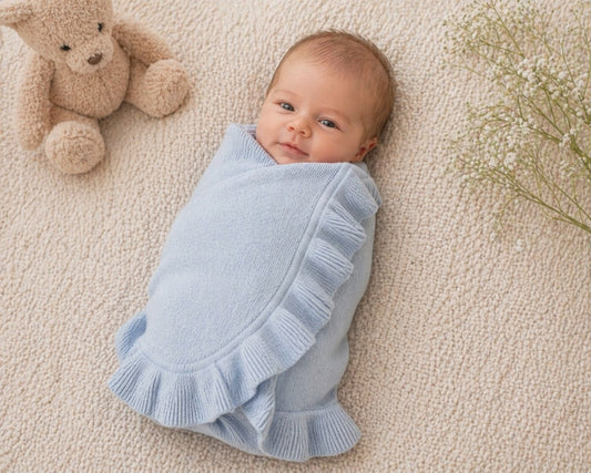 Jersey Knitted Ruffle Blanket