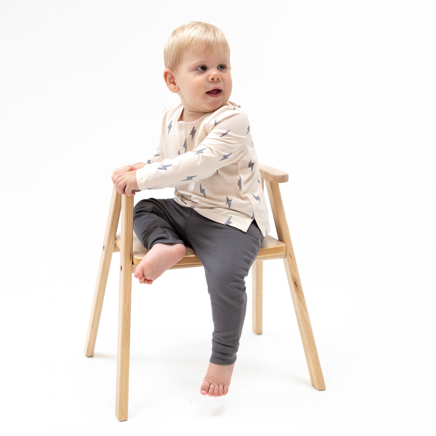 Lightning Bolt Viscose - Long Sleeve Henley and Jogger