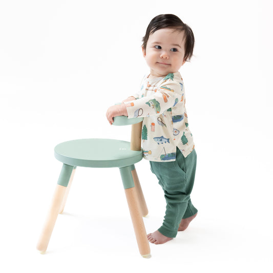 Long Sleeve Henley Top and Waffle Jogger